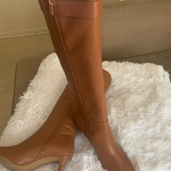 Cognac wide calf boots - Picture 3 of 8